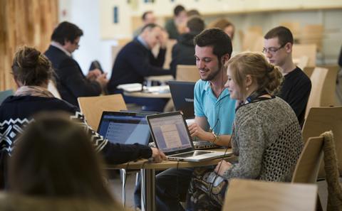 Students studying