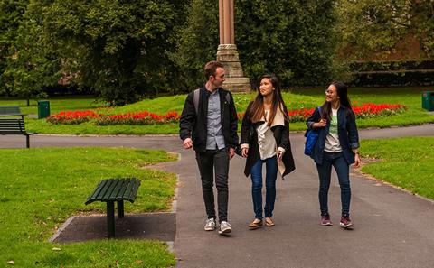 Students walking