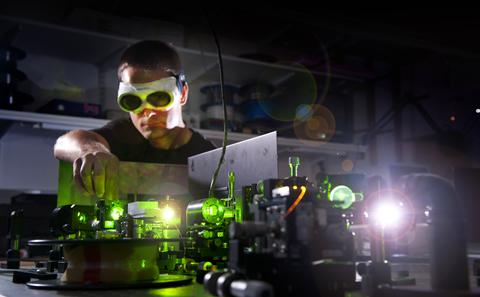 One of our researchers in a lab