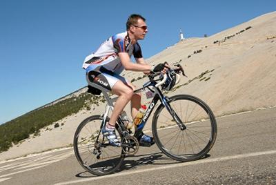 Climbing the upper slopes of Mont Ventoux