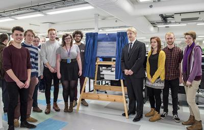 Minister with ECS students