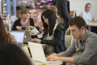 Students in Hartley Library