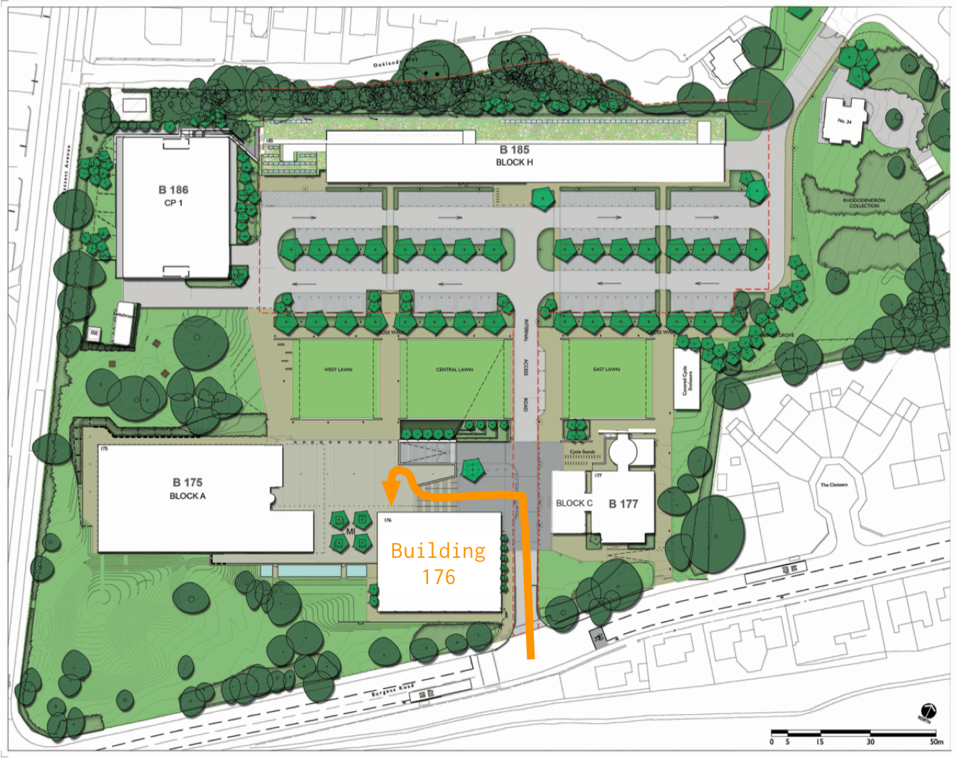 Map of Boldrewood Campus