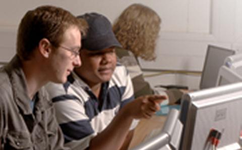 Students at a computer