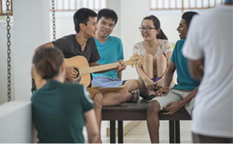 Students playing music
