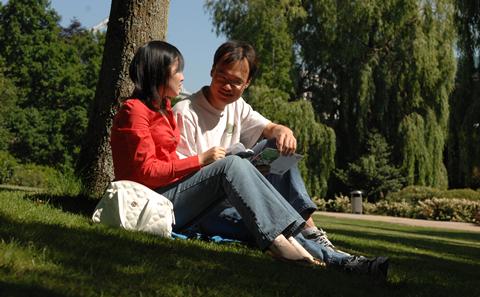 Students on campus