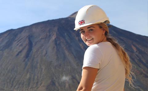 Environmental Geoscience student in the field