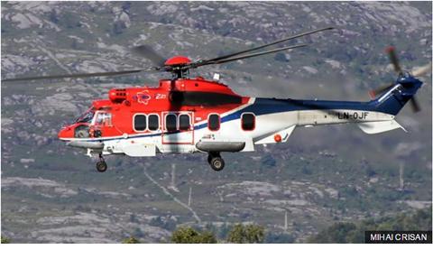 Photograph of the super puma involved in the accident