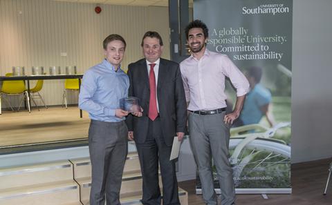 Oliver Robinson receives his award