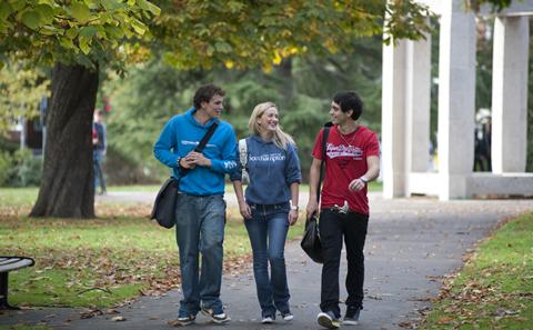 Students on campus