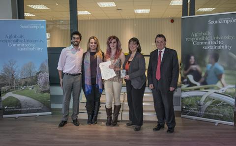 SUSU Sustainability Zone team receive their award
