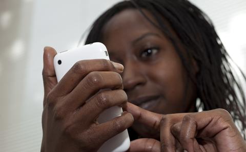 Woman using mobile phone