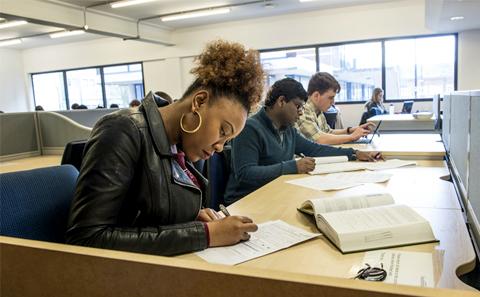 students studying