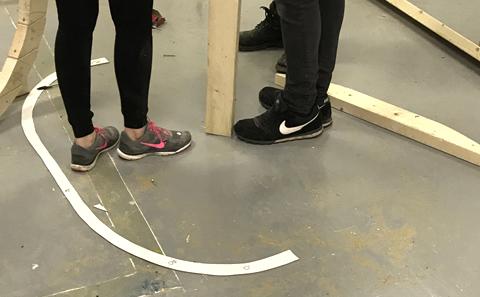 students in the sculpture studio