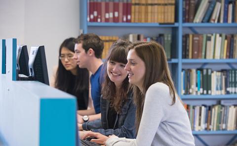 Students on a computer