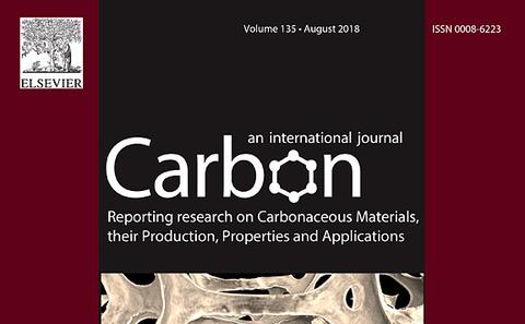 L.F.Arenas et al. work featuring "Carbon" journal's cover. Volume 135 (August 2018)