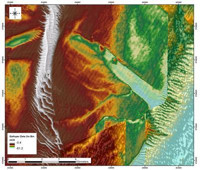 Features from the Thames estuary which are believed to date to pre-450000 years BP and are now crossed by a Holocene sandbank (Data courtesy of SSE Renewables and Crown Estate)