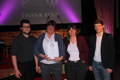 Sally with Professor Jane Hart, Faculty Student Officer Alex Bees and Academic President Dave Arnold