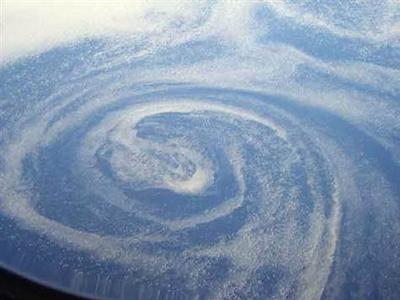Example of an ocean eddy in the Greenland Sea made visible by drifting ice floes (Image from: Livescience.com)
