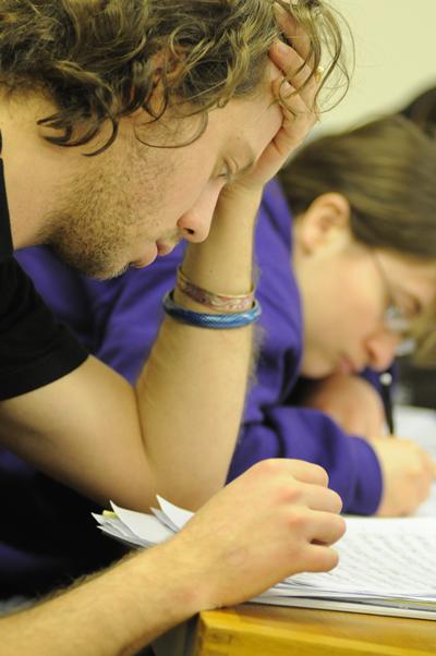 Students in an exam