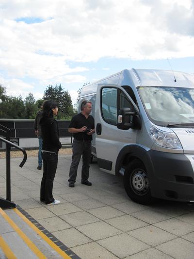 Technician Paul Reynolds makes a final check