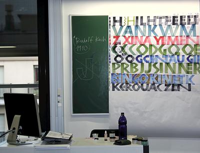 Student work in progress in one of the studio spaces