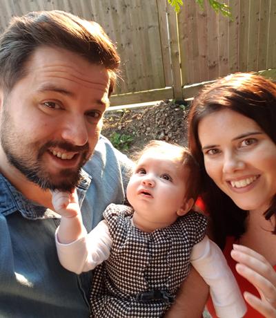 Margarida Cibrao-Roque with her parents