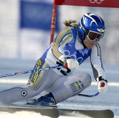 An Olympic  skier