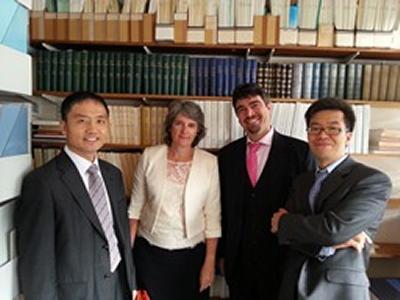 Presiding Judge Taehyeuk Lim, Prof. Yvonne Baatz, IML Director Filippo Lorenzon and Judge ChanYoung Yoon at the Institute of Maritime Law on 9th September 2013.
