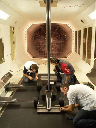 Race car testing in the RJ Mitchell wind tunnel at Southampton