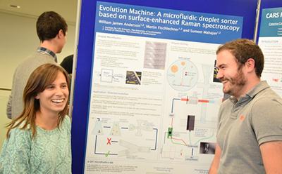 Students at a poster presentation
