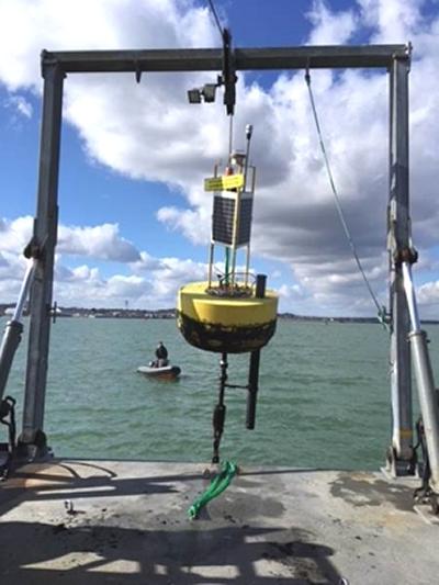 Deploying a data buoy