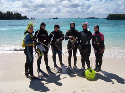Students on fieldwork in Bermuda