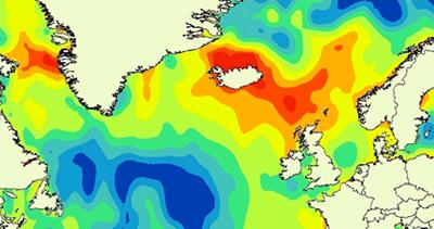 Modelled salmon feeding grounds
