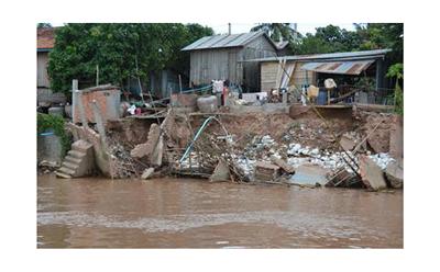 River bank erosion on the Mekong