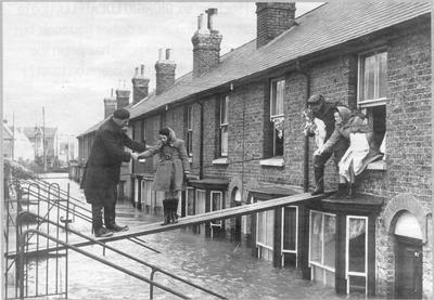 A family evacuated in Whitstable, Kent, during the ‘Great Storm’ of 1953. (Credit: Canterbury City Council 2015)