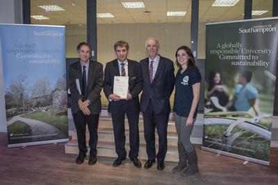 James receiving his award