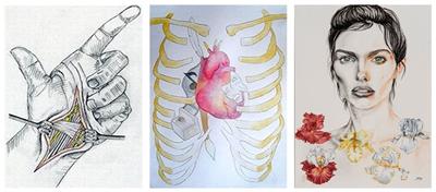 Artwork by (L) Anthony Shinton, (M) Helen Aung, (R) Danielle Fung 