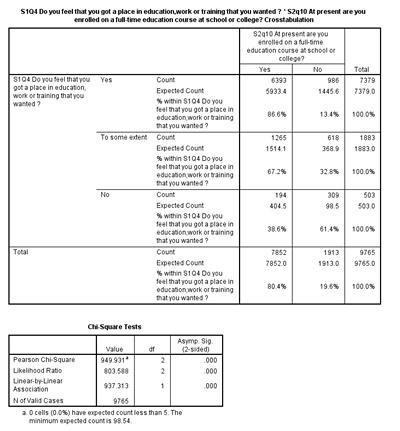 Image of the crosstabs output