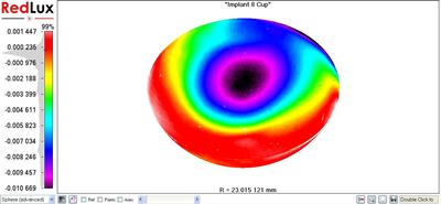 RedLux Image of a Retrieved Acetabular Cup Showing a Wear Scar on the Bearing Surface