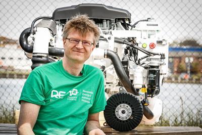 Dr Dennis Doerffel, REAPsystems, with the hybrid engine