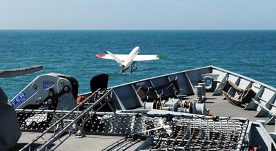UAV launch from HMS Mersey