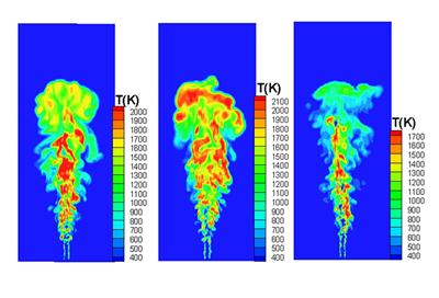 Large Eddy Simulation of Hydrogen-rich to Hydrogen-lean Syngas Burning 