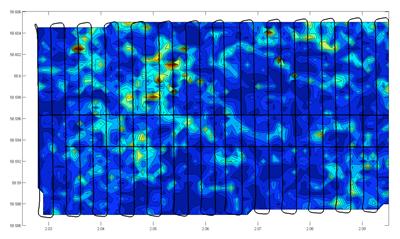 Seabed impact map