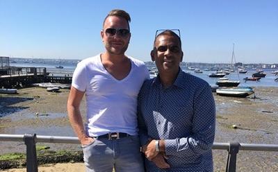 Mark Harrigan (right) with husband Lee