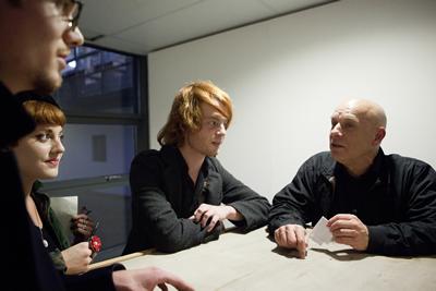 Students chatted about art school life