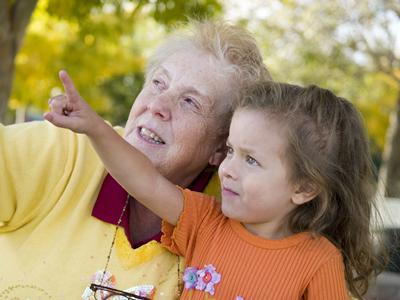 Grandmother and grandaughter