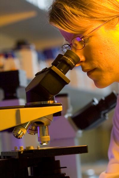 Student in lab
