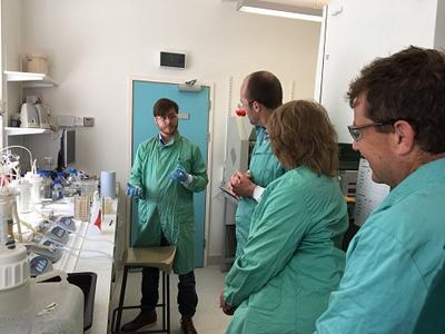 Robert Hull explaining his research into oral microbiomes