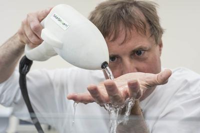 Professor Tim Leighton with StarStream device